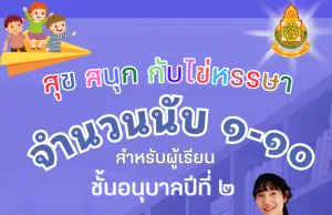 เผยแพร่ผลงาน สุข สนุก กับไข่หรรษา เรื่อง จำนวน ๑-๑๐ โดยครูเกษณี น้อยสุข โรงเรียนวัดข่อย สังกัด สำนักงานเขตพื้นที่การศึกษาประถมศึกษาสิงห์บุรี