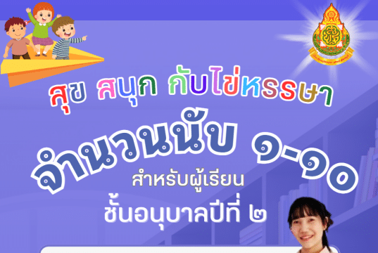 เผยแพร่ผลงาน สุข สนุก กับไข่หรรษา เรื่อง จำนวน ๑-๑๐ โดยครูเกษณี น้อยสุข โรงเรียนวัดข่อย สังกัด สำนักงานเขตพื้นที่การศึกษาประถมศึกษาสิงห์บุรี